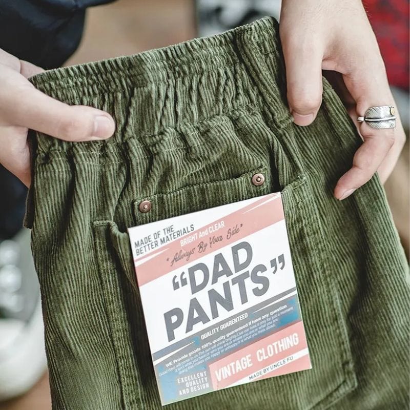 Chic Green Cord Trousers for Blokes