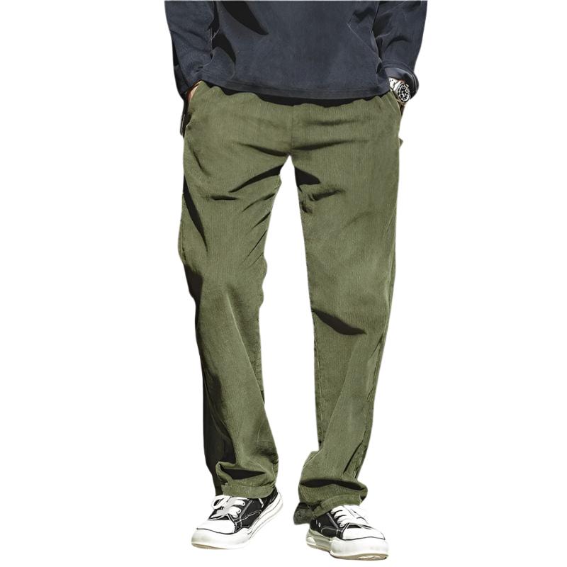 Chic Green Cord Trousers for Blokes